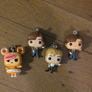 Funko Colorful Character Keychain Figures.  Set 4 Donutella, Jimin And Suga